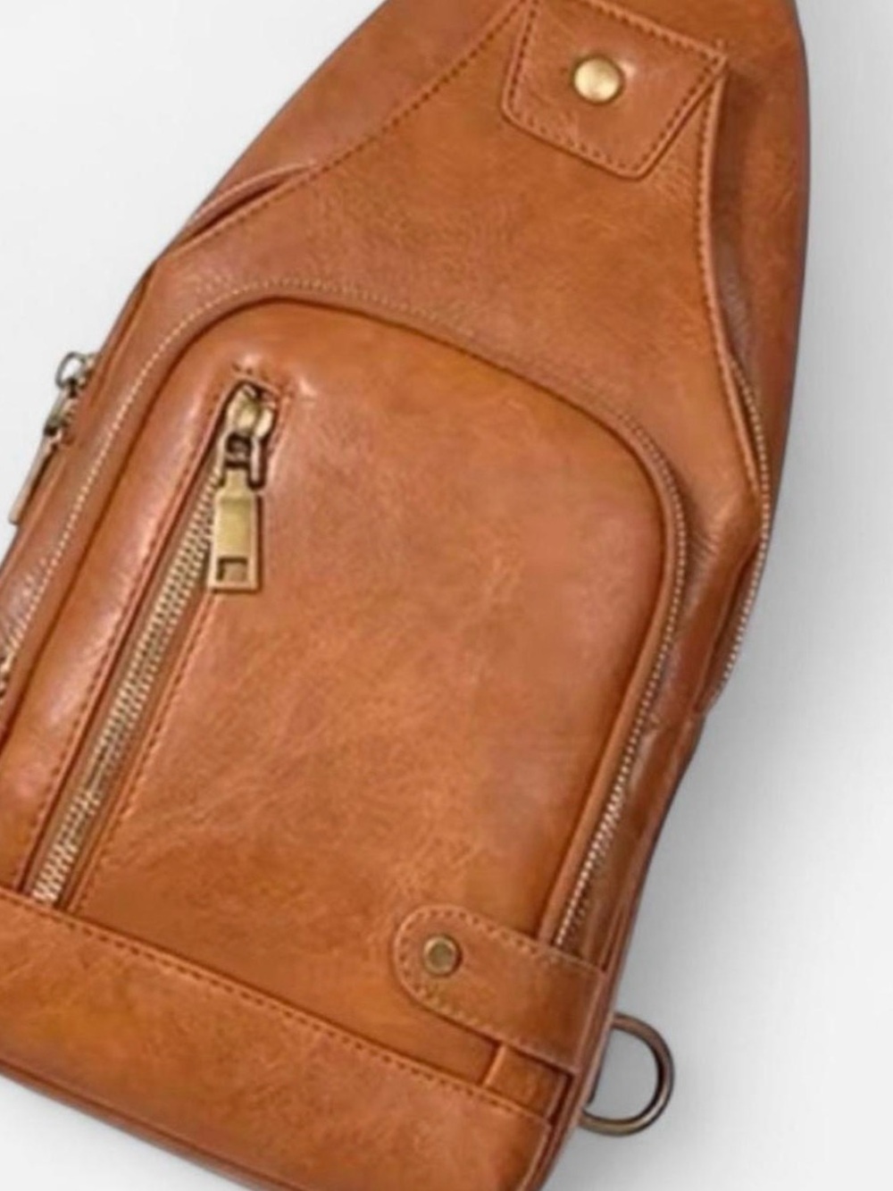 Women's Tan Leather Crossbody Sling Bag - NWOT